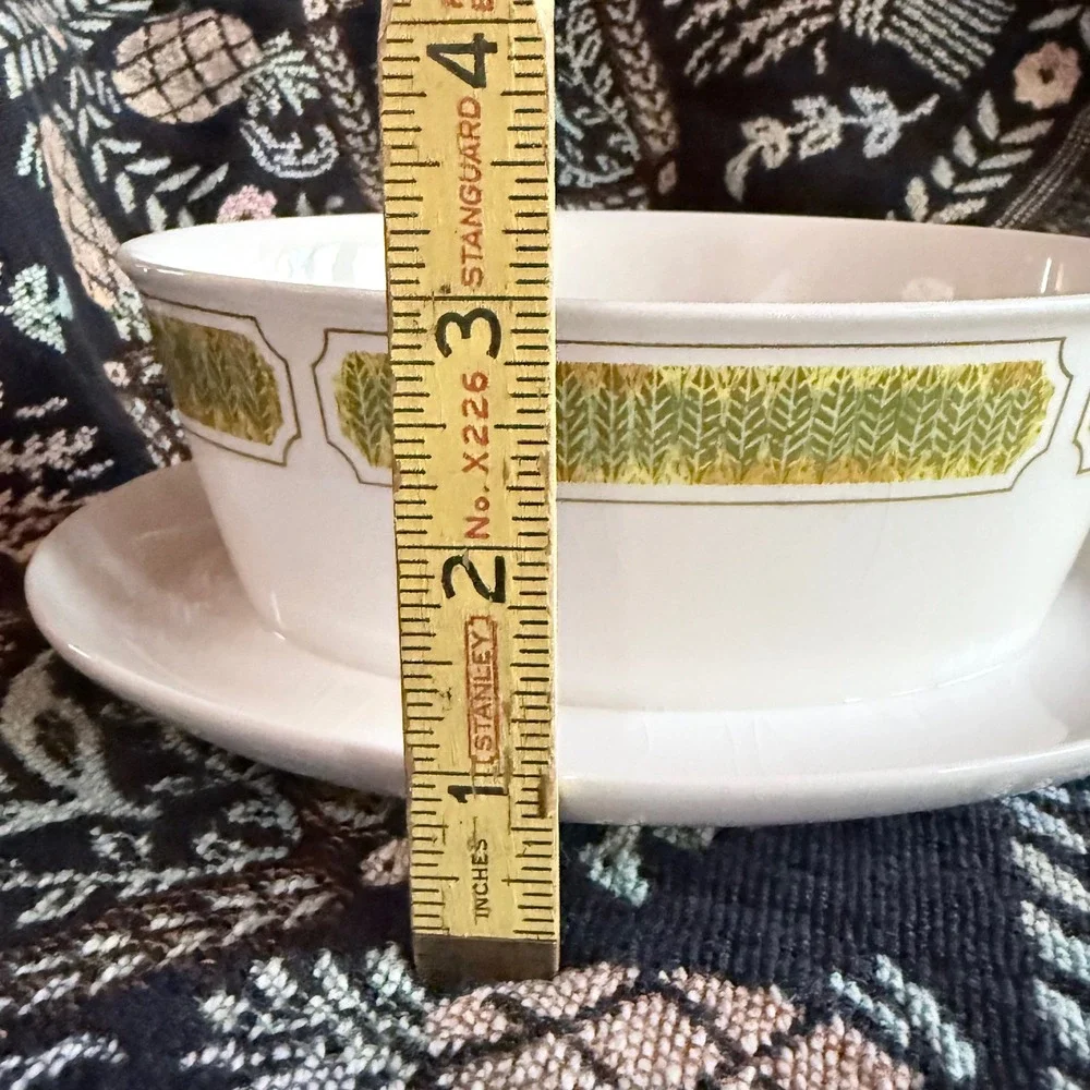 Franciscan Gravy Boat Hawaii White Green Good Vintage MCM Whitestone Ware
